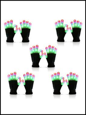 LED Light Up Gloves Flashing Sensory Party Rave Costume Accessory